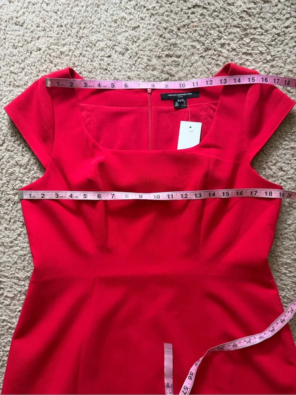 French Connection Azra Red Minidress 12 Cocktail Party Cap Sleeve Twill NWT